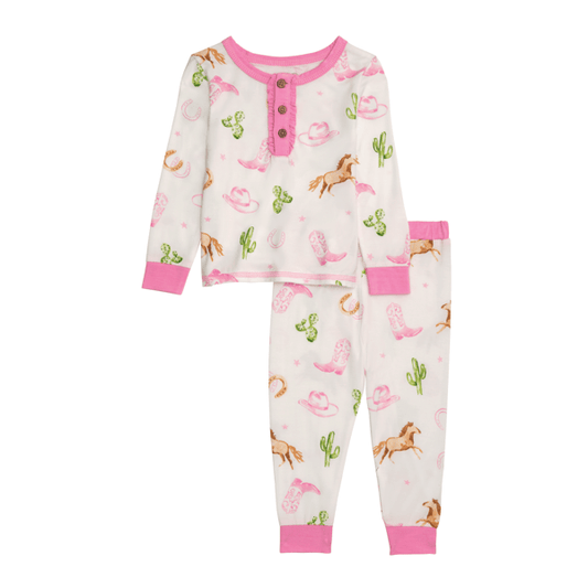 Pink Western Pajama Set