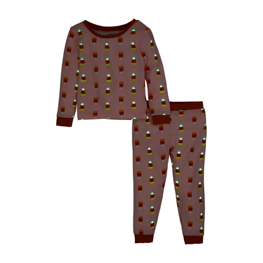 Pink Candy Corn Glow Toddler Pajama Set