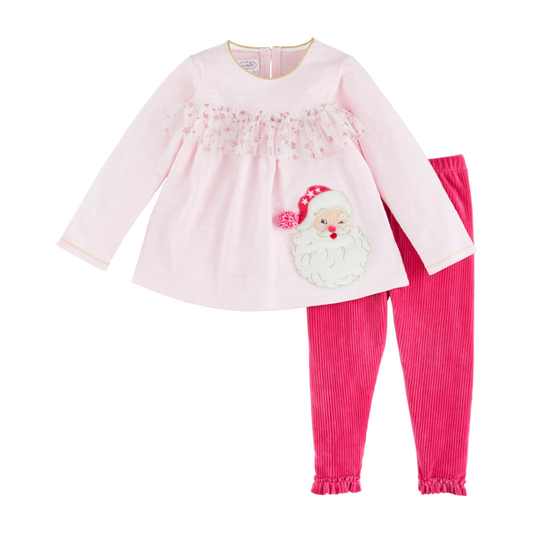 Pink Santa Tunic And Legging Set