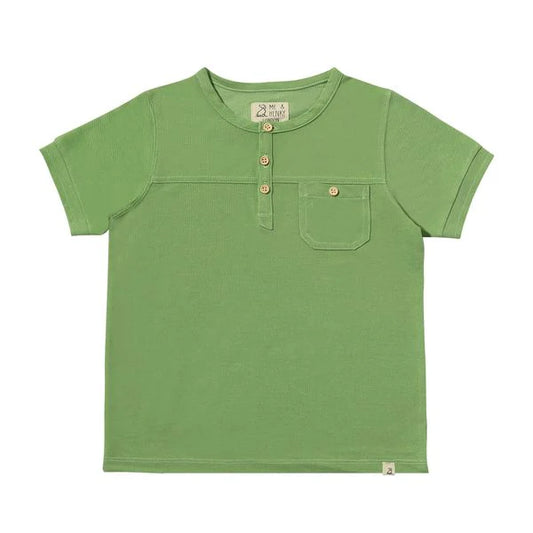 Green Pique Boardwalk Henley Tee