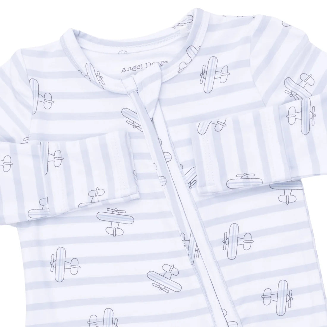 Airplane Stripe  2 Way Zipper Footie