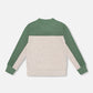 Long Sleeve Super Soft Brushed Jersey Top Color Block Heather Beige