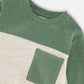 Long Sleeve Super Soft Brushed Jersey Top Color Block Heather Beige