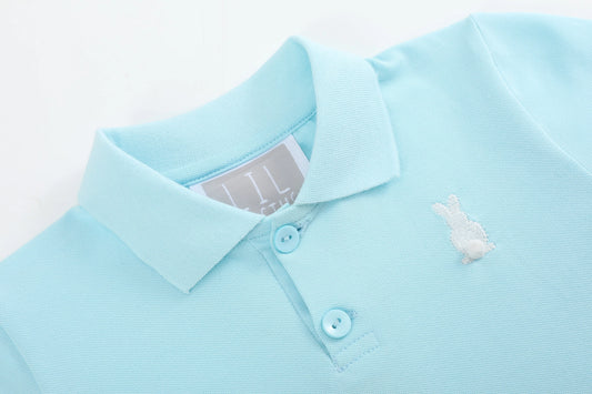 Light Blue Easter Bunny Polo Shirt