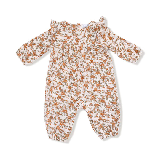 Prairie Calico  Ruffle Sleeve Romper