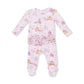 Princess Unicorns and Castle  2 Way Ruffle Back Zipper Footie