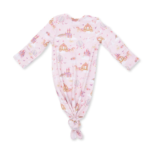 Princess Unicorns and Castle  Knotted Gown and Knot Headband