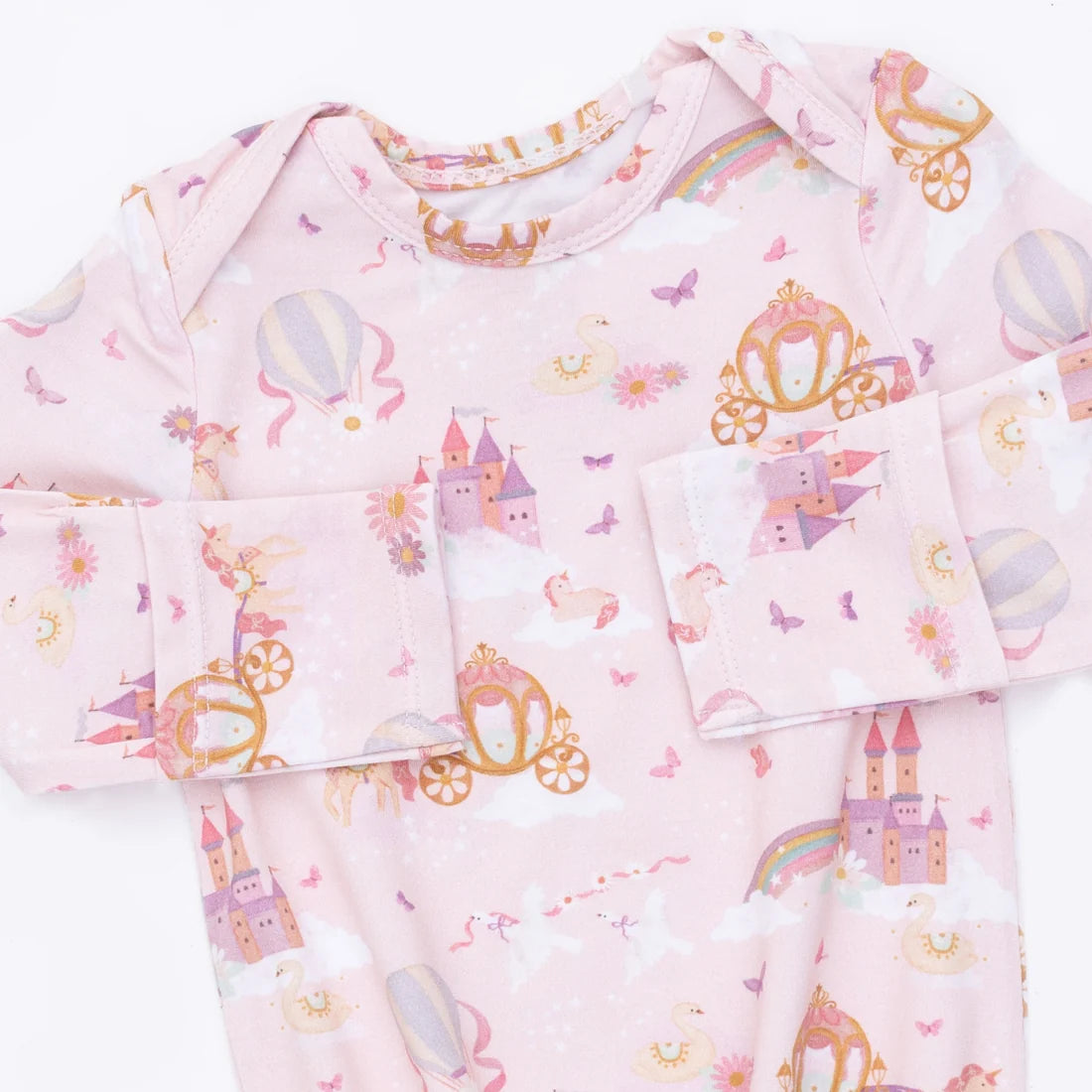 Princess Unicorns and Castle  Knotted Gown and Knot Headband