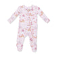 Princess Unicorns and Castle  2 Way Ruffle Back Zipper Footie