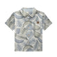 Leaf Print Button Up Shirt and Shorts Set