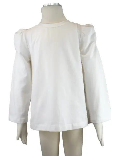 White Puff Shoulder Layering Tee