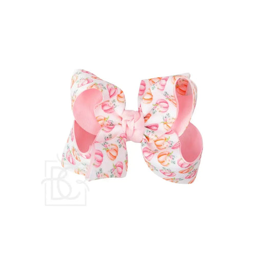 Layered Pastel Pumpkin Bow On Alligator Clip