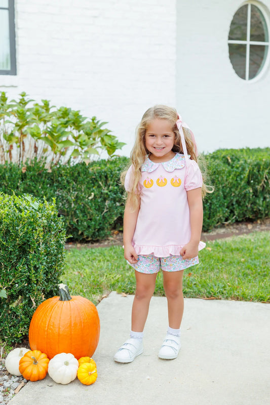 Trotter Street Kids  Pumpkin Floral Short Set