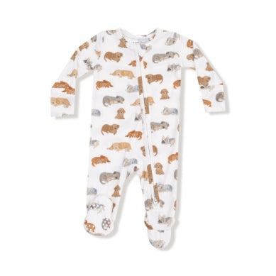 Napping Puppies - 2 Way Zipper Footie