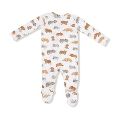 Napping Puppies - 2 Way Zipper Footie