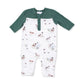 Pointer Pups and Duck Buddies  Romper with Contrast Sleeves