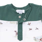 Pointer Pups and Duck Buddies  Romper with Contrast Sleeves