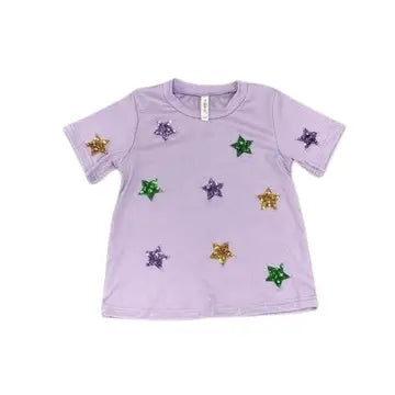 Mardi Gras 3D Star Patch Short Sleeve Tee