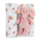 Floral Swaddle and Rattle Set