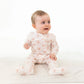Rose Bow Lattice  2 Way Ruffle Back Zipper Footie