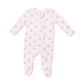 Rose Bow Lattice  2 Way Ruffle Back Zipper Footie