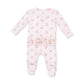 Rose Bow Lattice  2 Way Ruffle Back Zipper Footie