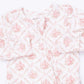 Rose Bow Lattice  2 Way Ruffle Back Zipper Footie