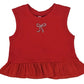 Red Summer Ribbed Ruffle Tank