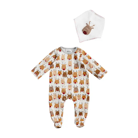 Reindeer Sleeper and Bib Set