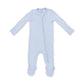 Solid Sheer Blue Rib  2 Way Zipper Footie