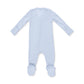 Solid Sheer Blue Rib  2 Way Zipper Footie