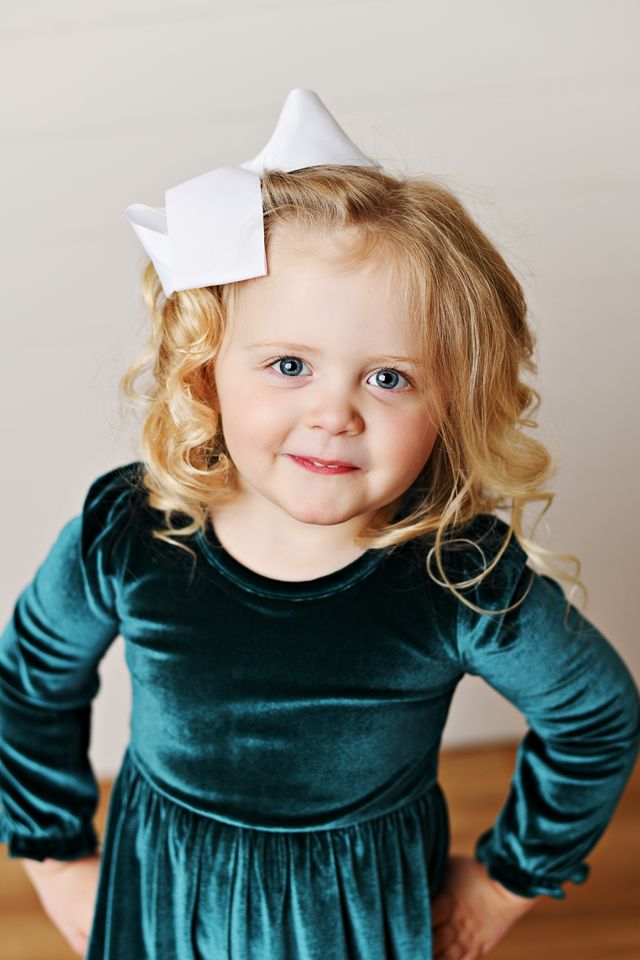Swoon Kids Green Velvet Romper