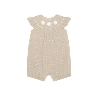 Khaki Polka Dot Romper