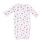 Pink Rosettes  Kimono Gown & Knot Headband