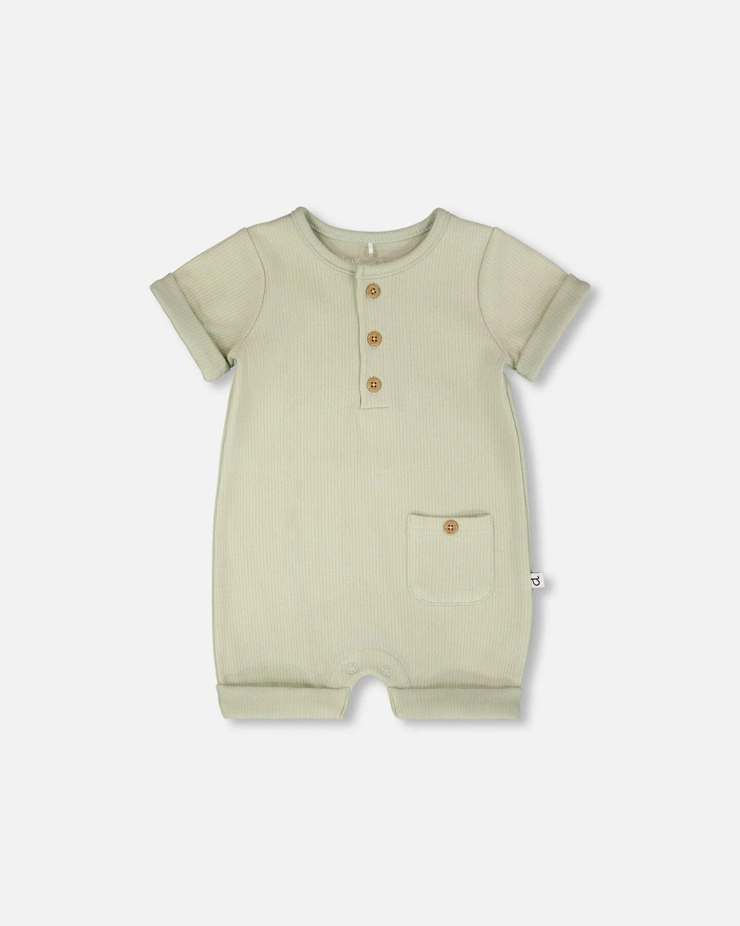 Cotton Rib Romper Sage Green