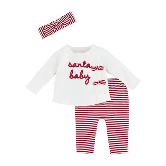 Santa Baby Pant And Headband Set