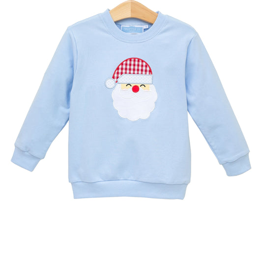 French Terry Pullover- Santa (Light Blue)