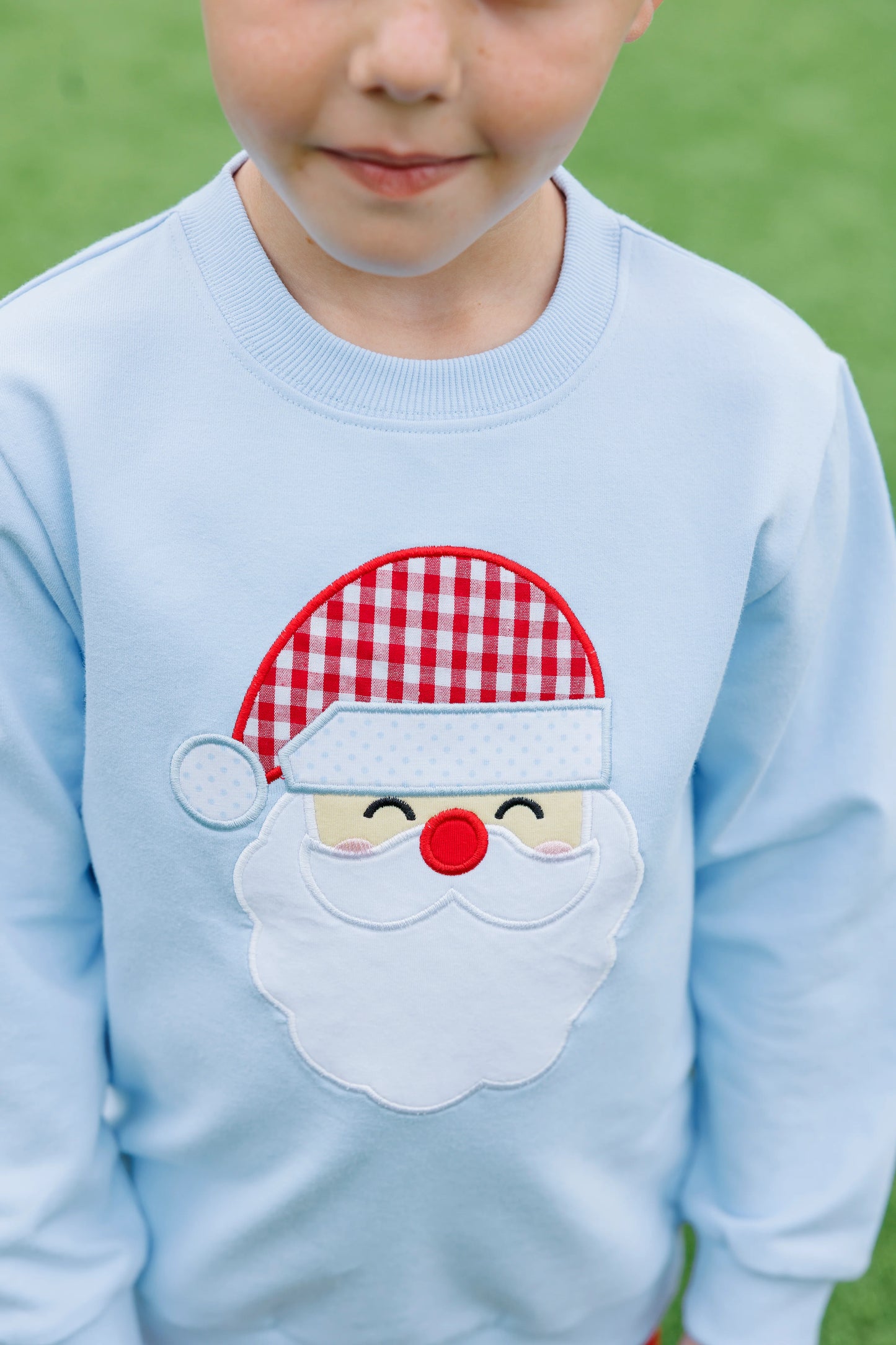 French Terry Pullover- Santa (Light Blue)