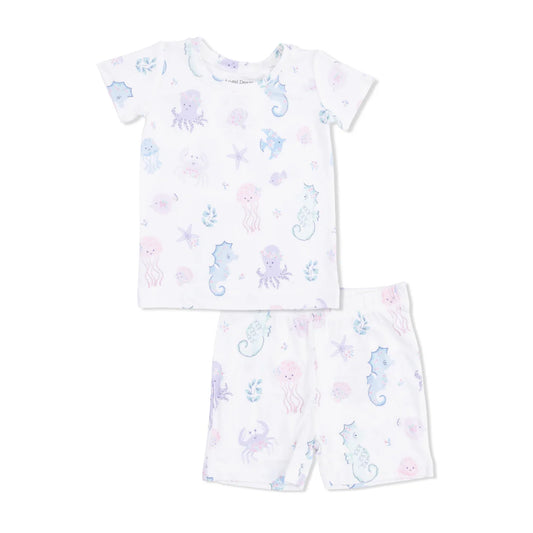 Floral Sea Creatures  Loungewear Short Set