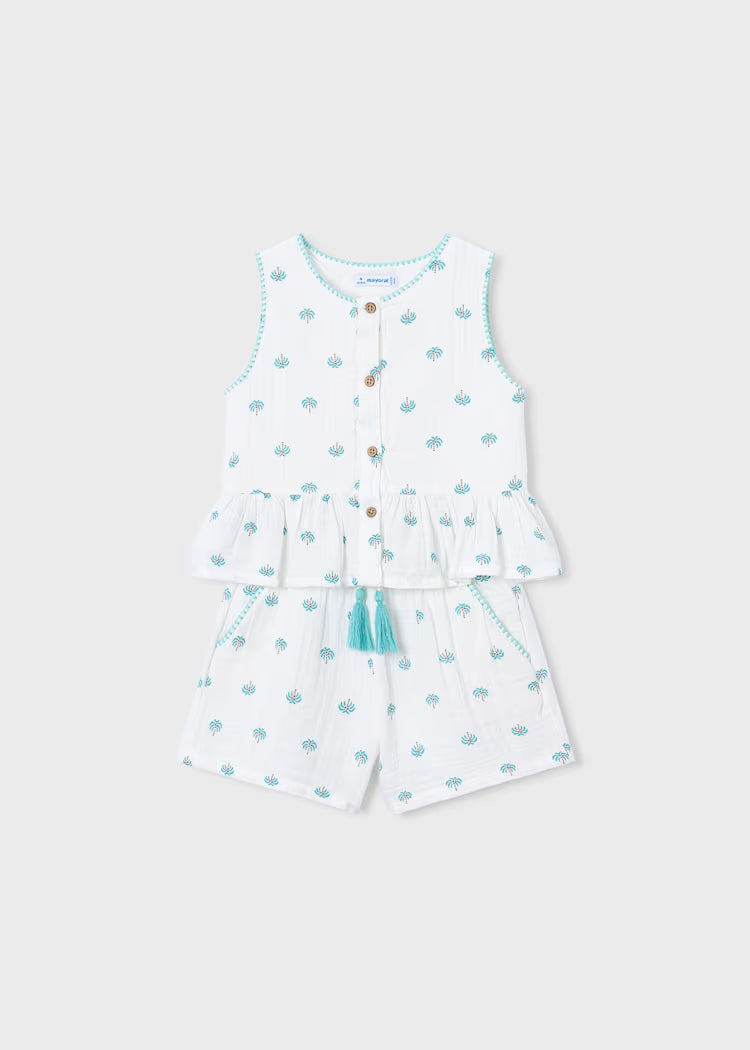 Mayoral 3229 Girl Printed Shorts and T-shirt Set