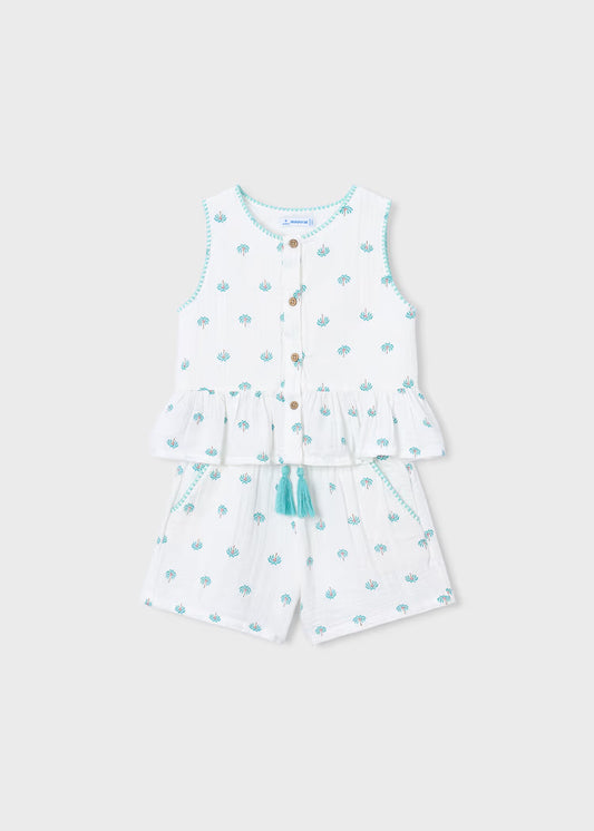 Mayoral 3229 Girl Printed Shorts and T-shirt Set