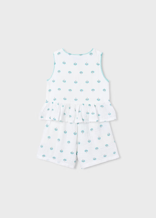 Mayoral 3229 Girl Printed Shorts and T-shirt Set