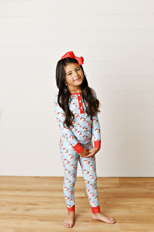 Swoon Kids Blue Santa Butterknit 2pc PJ