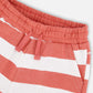 Organic Cotton T-Shirt And Short Set Blue And Brick Stripes