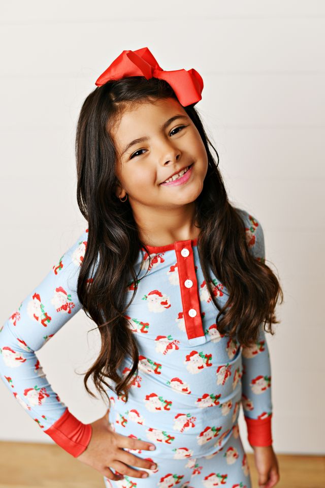 Swoon Kids Blue Santa Butterknit 2pc PJ