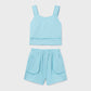 Mayoral 6213 Girl Aqua Shorts and Top Set