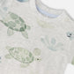 Jersey T-Shirt And Organic Cotton Jersey Shorts Set Grey Mix Turtle Print And Medium Blue