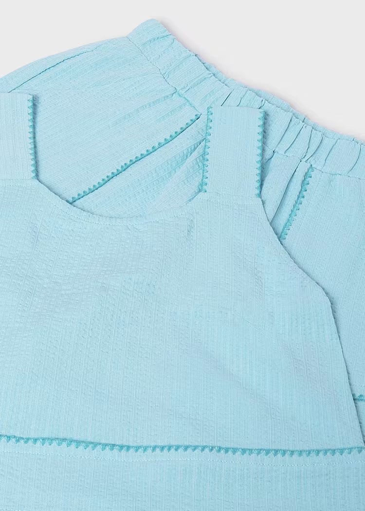 Mayoral 6213 Girl Aqua Shorts and Top Set