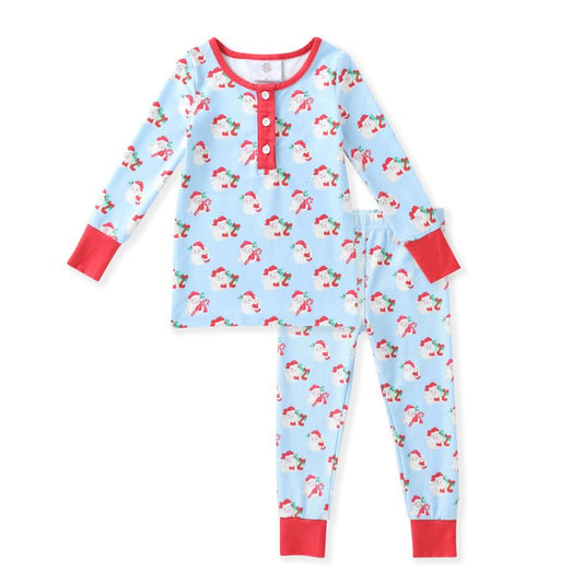 Swoon Kids Blue Santa Butterknit 2pc PJ