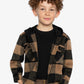 Deux Par Deux Flannel Shirt With Fleece Hood Brown And Black Plaid